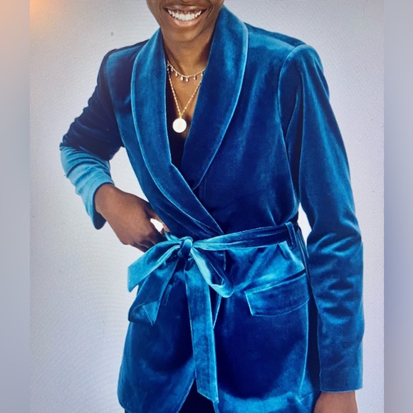 INC International Concept Petite Velvet Wrap Jacket - Picture 6 of 6